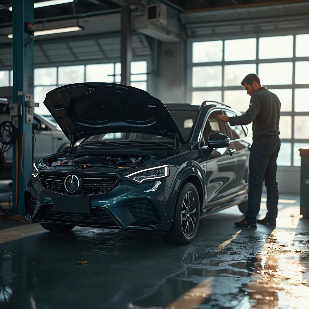 Modern car repair tools and machinery